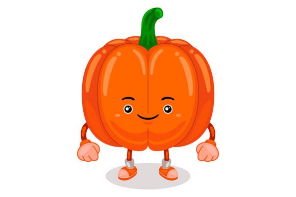 Cute Pumpkin Mascot Character Vector Graphics