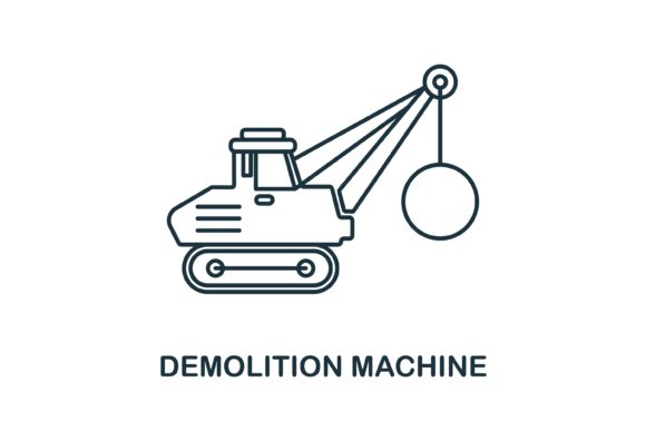 Demolition Machine Icon Graphics and Icons