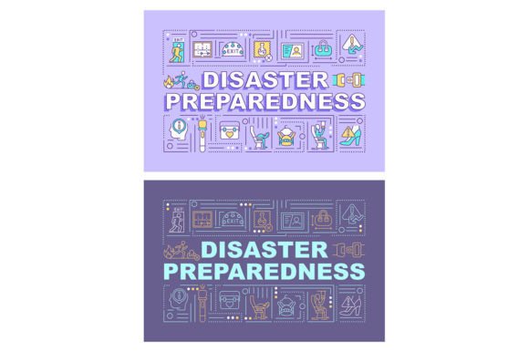Disaster Preparedness Word Banner Set: Graphics for Real Projects