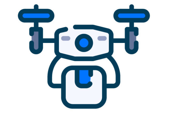 Drone Delivery Filled Line Icon for Graphics and Icons