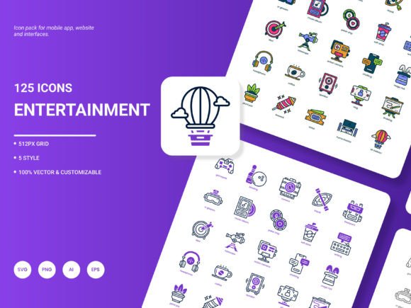 Entertainment Icon Pack: Graphics and Icons for Real Publishing