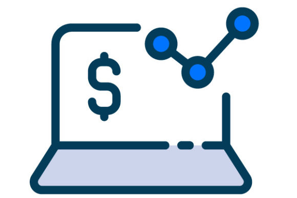 Online Investment Filled Line Graphics