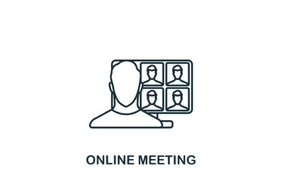 Online Meeting Icon: Graphics and Icons for Local Business
