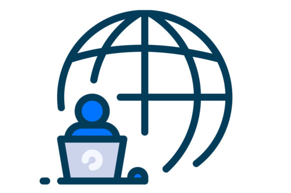Remote Work Filled Line Icon Graphics and Icons