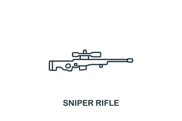 Sniper Rifle Icon: Graphics and Icons for Local Business