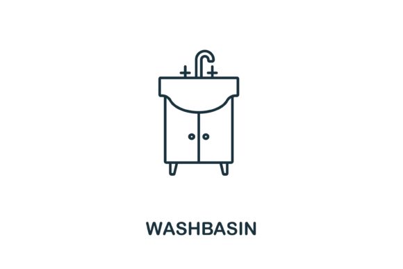 Washbasin Icon for Graphic Design and Handmade Projects
